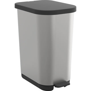 Afbeelding laden in galerijviewer, Rotho pedaalemmer ribo 35l zilver metallic
