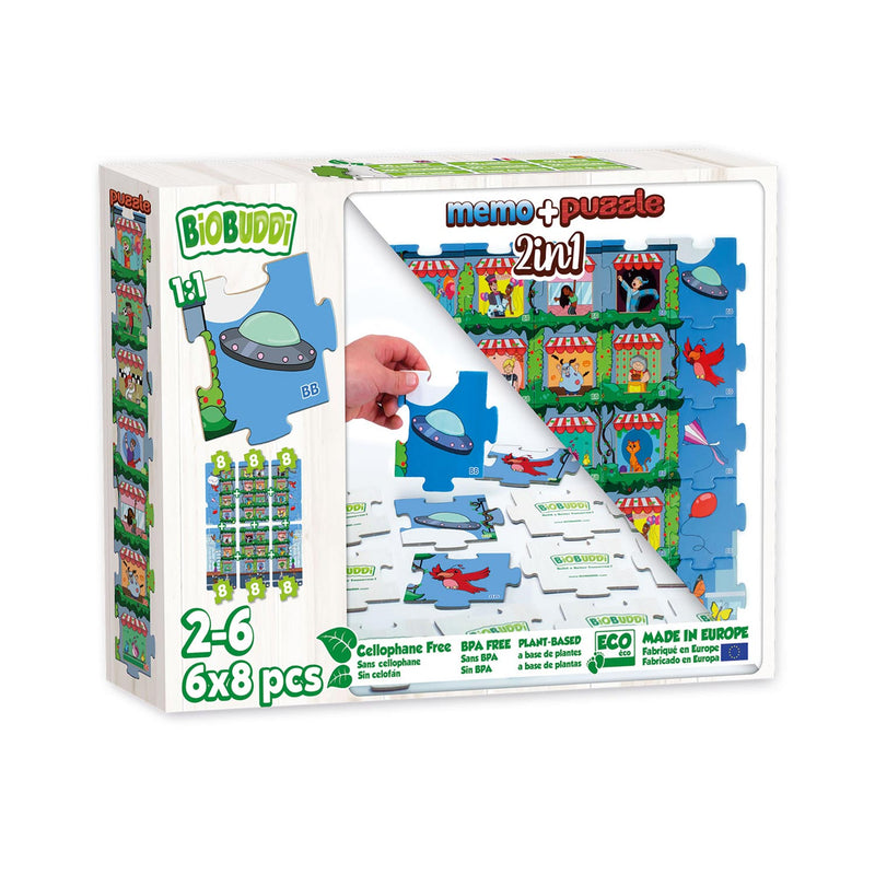 Afbeelding laden in galerijviewer, Biobuddi 2in1 puzzel en memo city life
