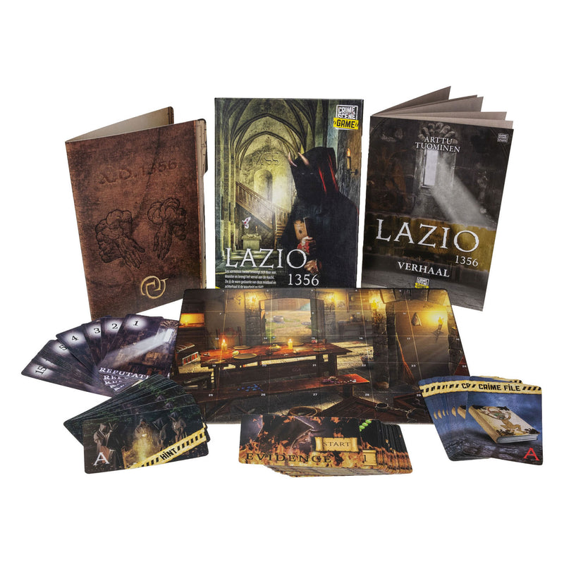 Afbeelding laden in galerijviewer, Tactic crime scene lazio 1356 – bordspel – misdaadspel – historisch mysterie in een klooster – diepgaand onderzoek en deductie – crime scene serie – game storm studio -1 of meer spelers – vanaf 18 jaar
