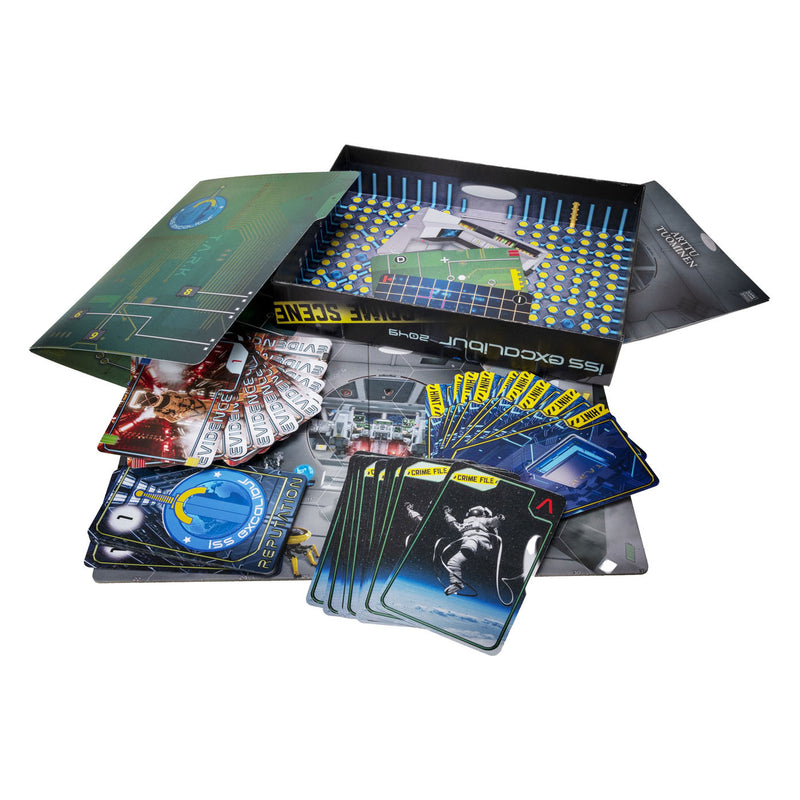 Afbeelding laden in galerijviewer, Tactic crime scene iss excalibur 2049 – bordspel – misdaadspel – futuristisch mysterie in de ruimte – diepgaand onderzoek en deductie – crime scene serie – game storm studio – 1 of meer spelers – vanaf 18 jaar
