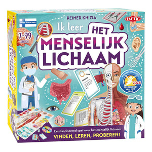 Tactic ik leer: het menselijk lichaam – bordspel – winnaar speelgoed van het jaar 2026 – educatief - ontdek het menselijk lichaam en leer over anatomie – 150 kaarten - 2 tot 5 spelers – vanaf 7 jaar