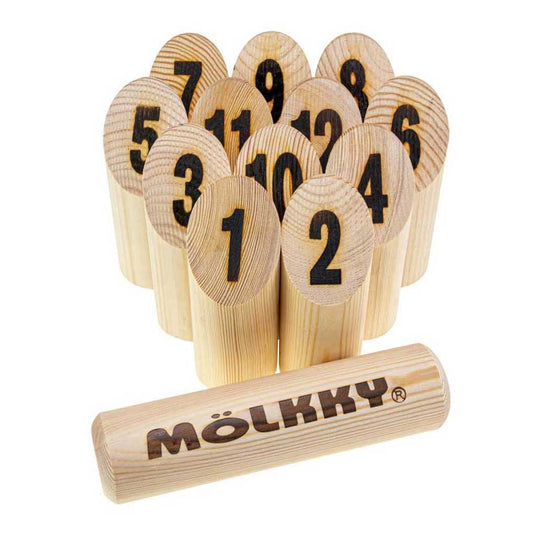 Tactic mölkky go – vang- en werpspel - origineel fins houten werpspel in handige draagbare doos – grenenhout – met gratis score-app