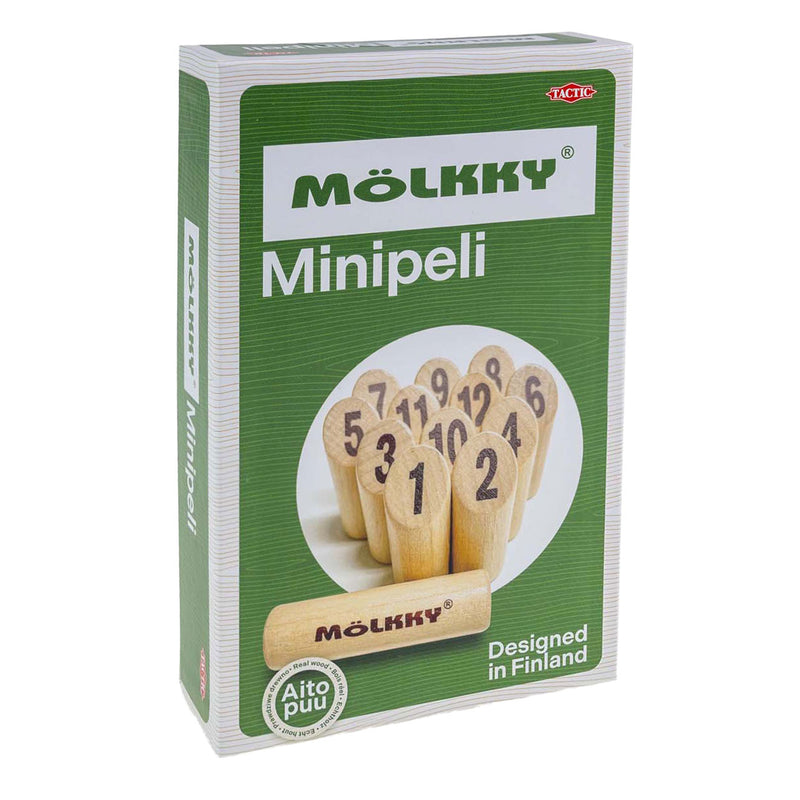 Afbeelding laden in galerijviewer, Tactic mölkky mini – vang- en werpspel - origineel fins houten werpspel in mini formaat – duurzaam berkenhout – met gratis score-app
