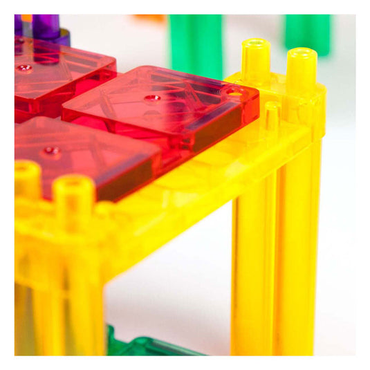 Picasso tiles tactic - constructiespeelgoed - magnetic tiles - magnetische tegels - race track - stem speelgoed - magnetische racebaan met 2 led auto's - 50-delig - vanaf 3 jaar