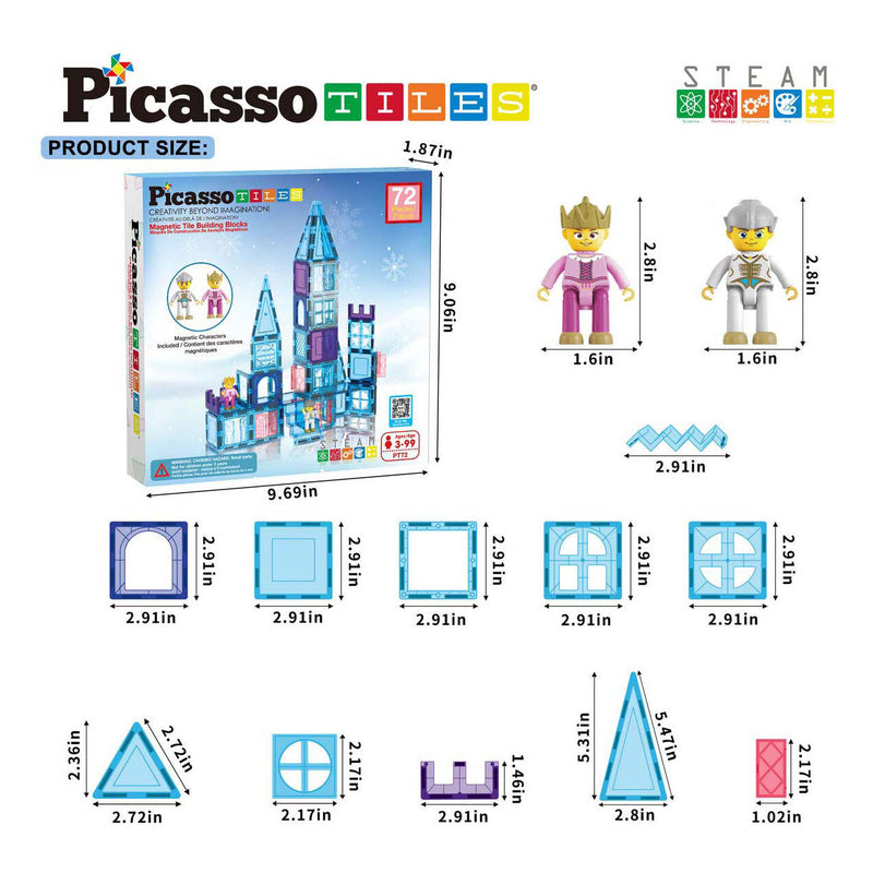 Afbeelding laden in galerijviewer, Picasso tiles tactic - constructiespeelgoed - magnetic tiles - magnetische tegels - winter thema - stem speelgoed - creatief bouwspeelgoed - 72-delig - vanaf 3 jaar
