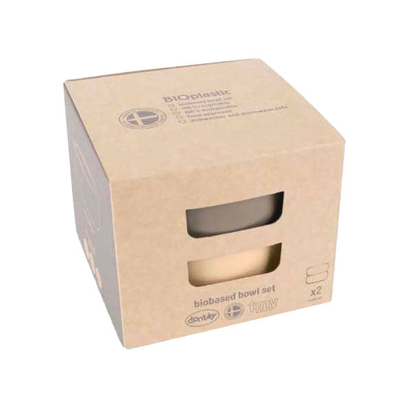 Afbeelding laden in galerijviewer, Dantoy kommenset baby servies bioplastic zand mokka 2-delig.
