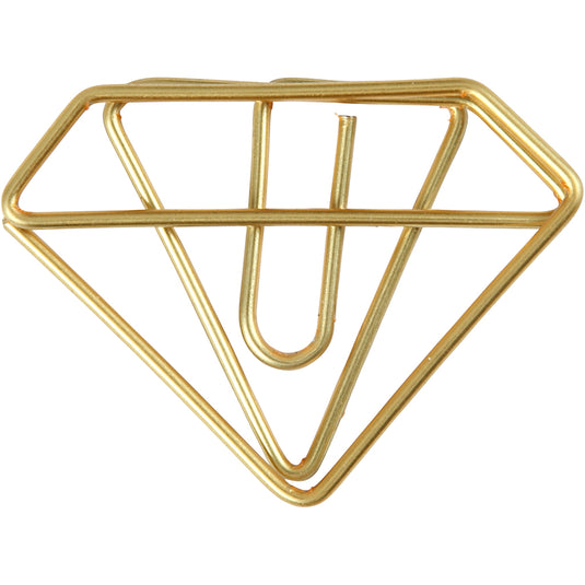Clips, diamant, h: 25 mm, b: 35 mm, goud, 6 stuk 1 doos
