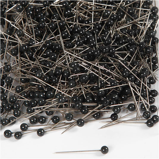 Kaart pinnen, l: 25 mm, d 4 mm, zwart, 1000 stuk 1 doos