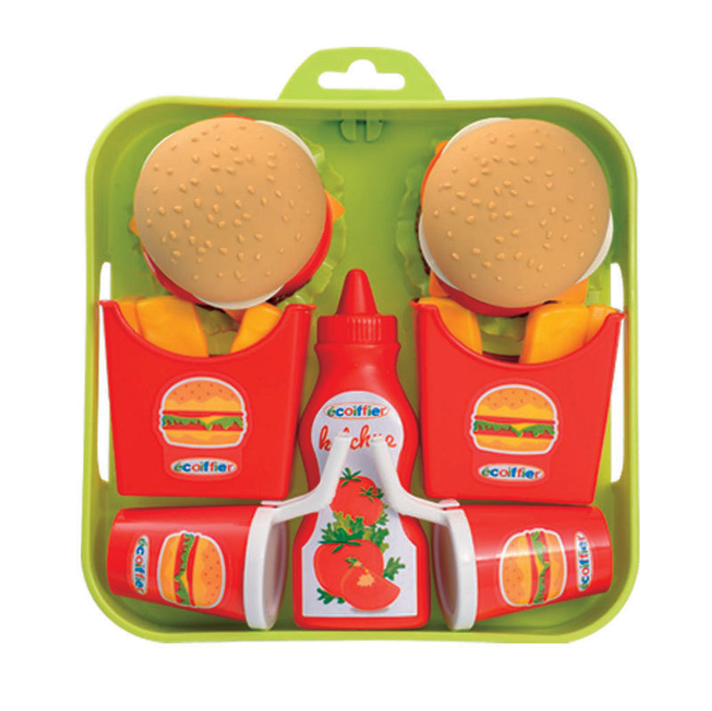 Afbeelding laden in galerijviewer, Ecoiffier 100% chef hamburgerset op dienblad
