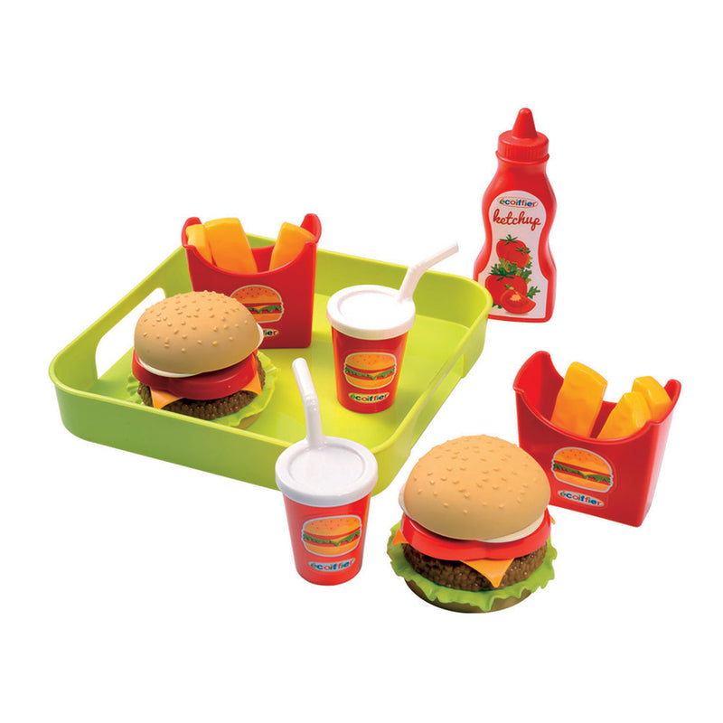 Afbeelding laden in galerijviewer, Ecoffier eten speelgoedset ecoiffier hamburger tray
