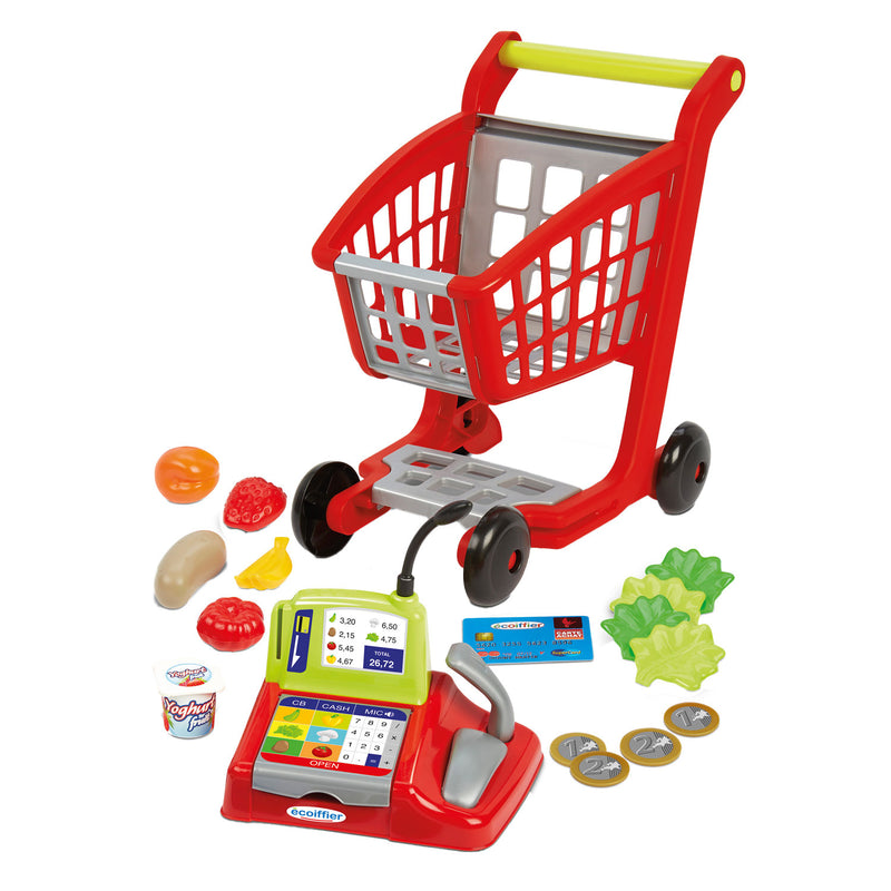 Afbeelding laden in galerijviewer, Écoiffier ecoiffier 100% winkelwagen, boodschappen kassa
