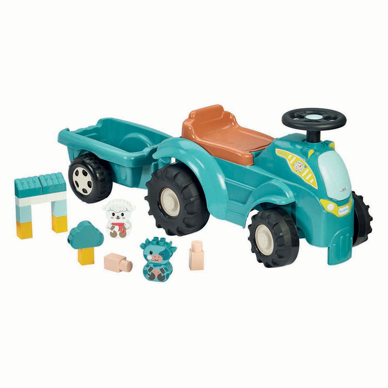 Afbeelding laden in galerijviewer, Ecoiffier bb abrick bestuurbare tractor met aanhanger - 15dlg.
