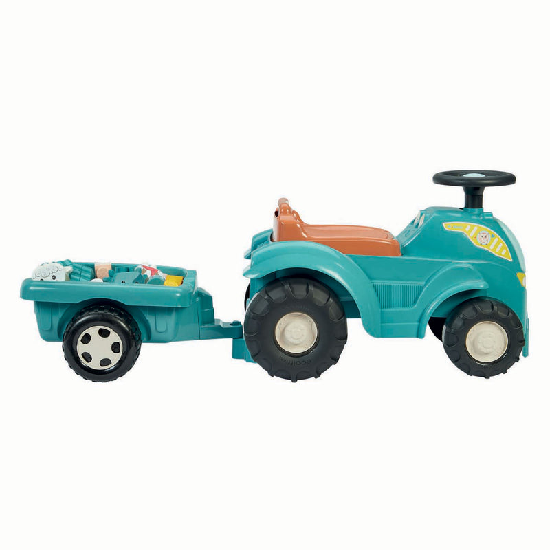 Afbeelding laden in galerijviewer, Ecoiffier bb abrick bestuurbare tractor met aanhanger - 15dlg.
