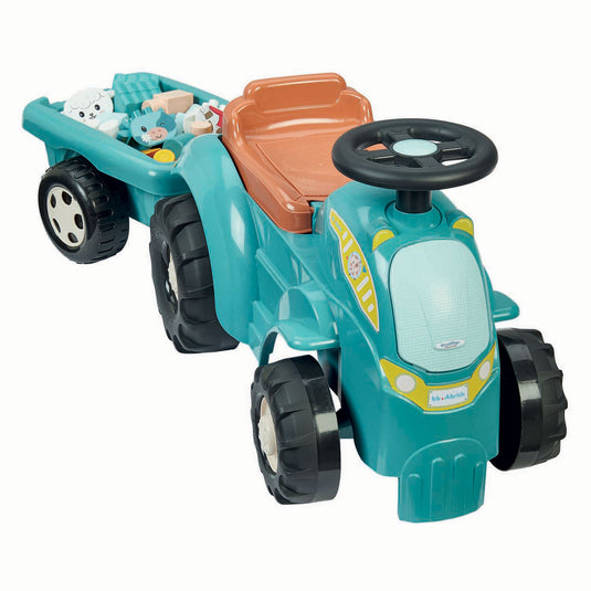 Ecoiffier bb abrick bestuurbare tractor met aanhanger - 15dlg.