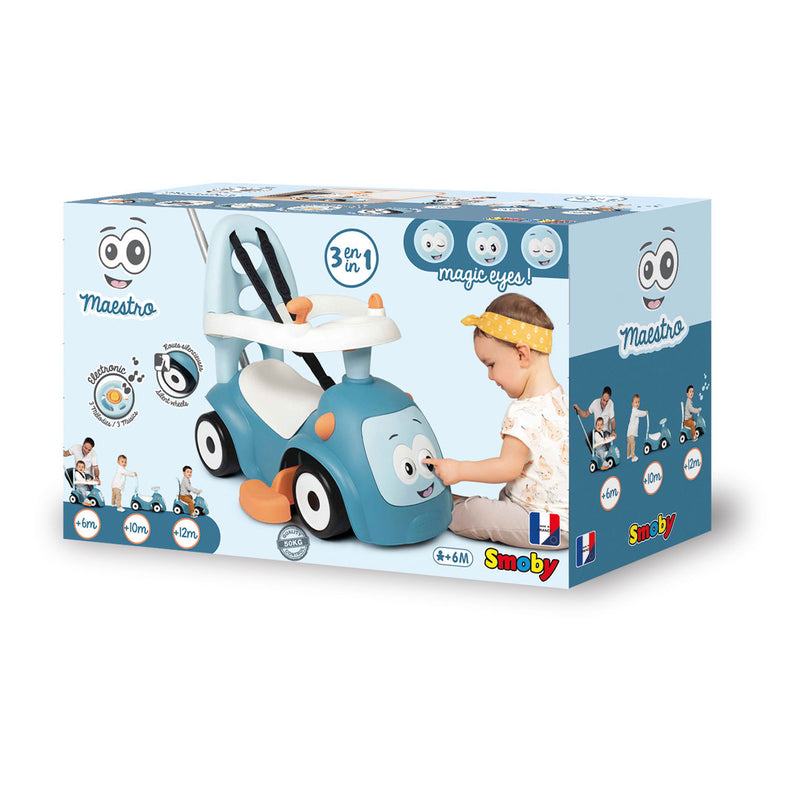Afbeelding laden in galerijviewer, Smoby maestro ride on loopauto blauw
