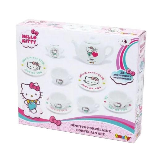 Afbeelding laden in galerijviewer, Smoby Hello Kitty Porseleinen Theeset 12dlg.
