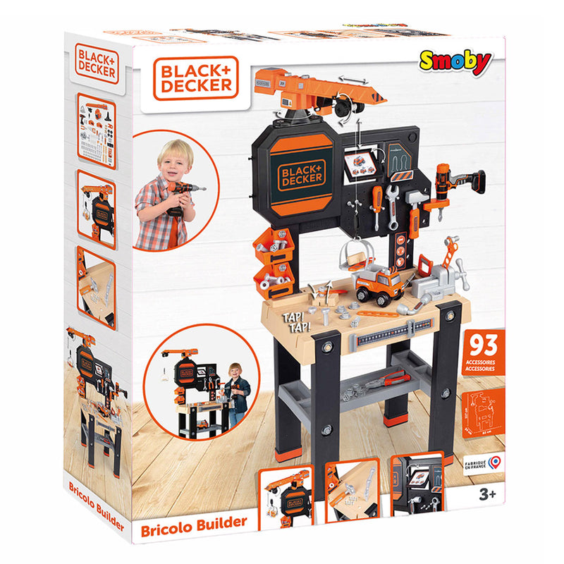 Afbeelding laden in galerijviewer, Smoby Black Decker Speelgoedwerkbank met Kraan, 94dlg.
