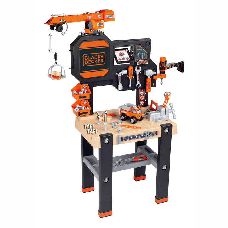 Afbeelding laden in galerijviewer, Smoby Black Decker Speelgoedwerkbank met Kraan, 94dlg.
