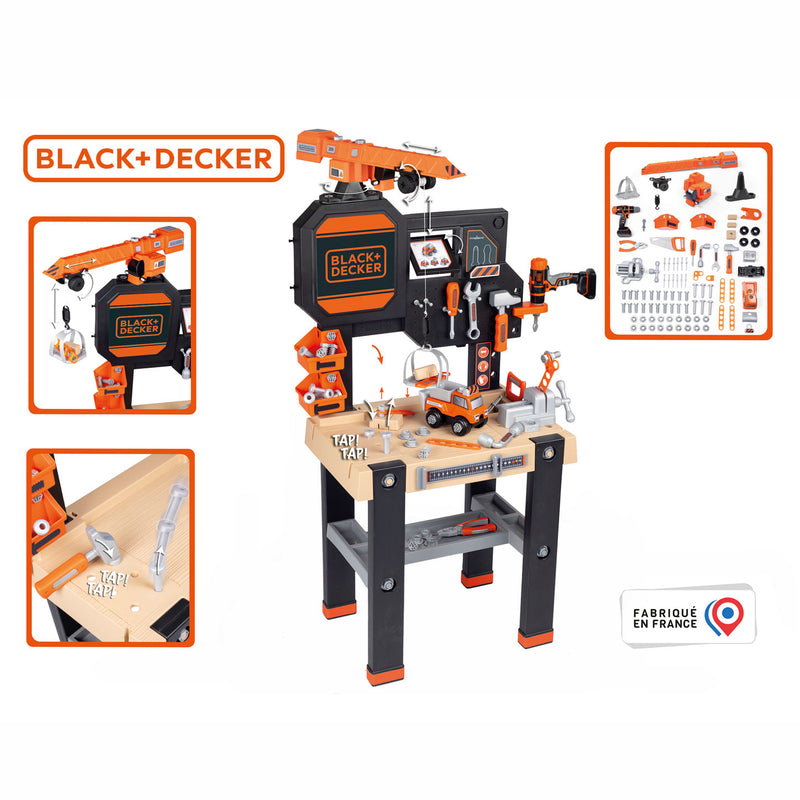 Afbeelding laden in galerijviewer, Smoby Black Decker Speelgoedwerkbank met Kraan, 94dlg.
