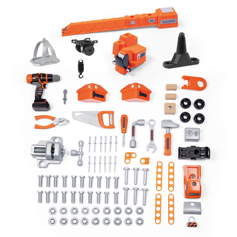 Afbeelding laden in galerijviewer, Smoby Black Decker Speelgoedwerkbank met Kraan, 94dlg.
