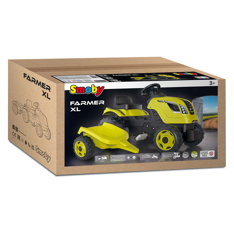 Afbeelding laden in galerijviewer, Smoby farmer xl traptractor met trailer groen
