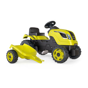 Smoby farmer xl traptractor met trailer groen