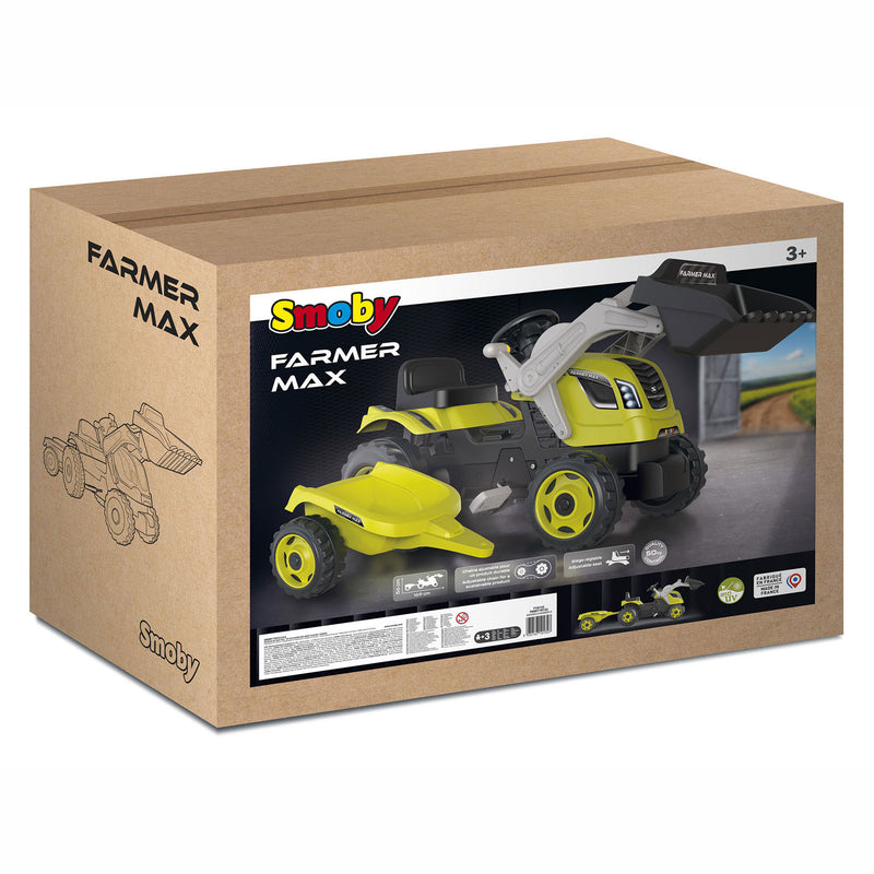 Afbeelding laden in galerijviewer, Smoby farmer max traptractor met trailer groen
