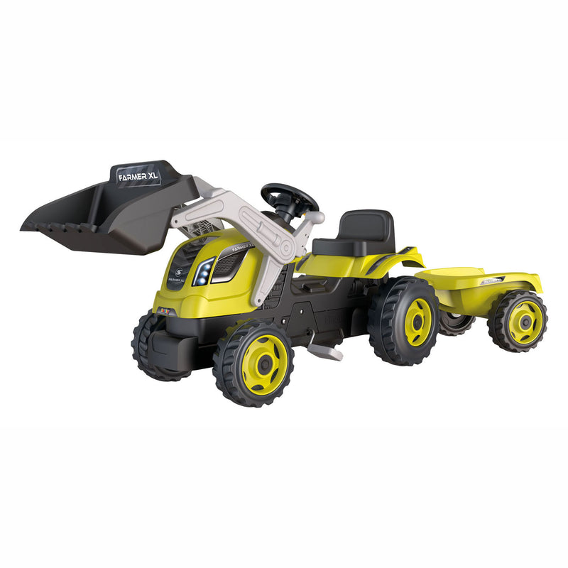 Afbeelding laden in galerijviewer, Smoby farmer max traptractor met trailer groen
