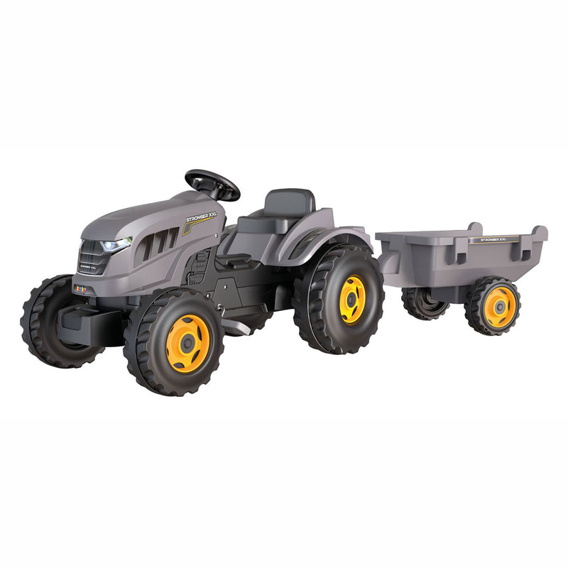 Afbeelding laden in galerijviewer, Smoby stronger xxl traptractor met trailer grijs
