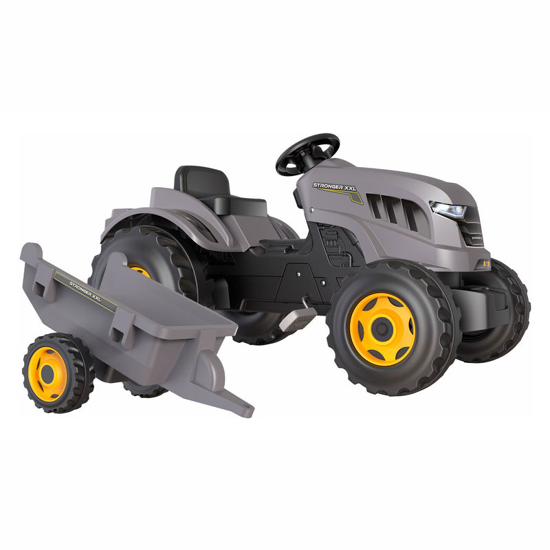 Afbeelding laden in galerijviewer, Smoby stronger xxl traptractor met trailer grijs
