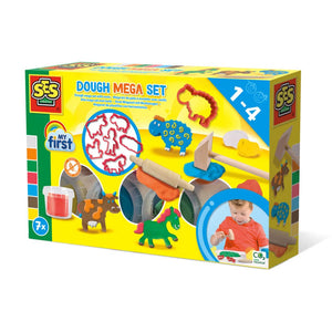 Ses creative my first klei mega set met hamer en roller - 7 x 90 g - vanaf 1 jaar - boetseerklei - glutenvrij - schoencadeautjes sinterklaas