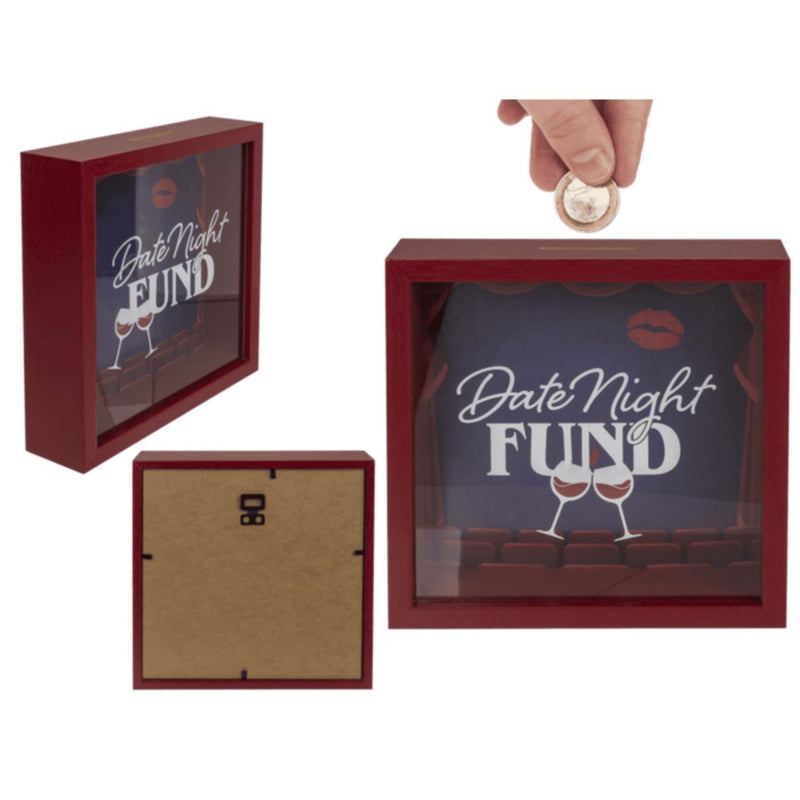 Afbeelding laden in galerijviewer, Ootb houten spaarpot date night fund 20x20cm

