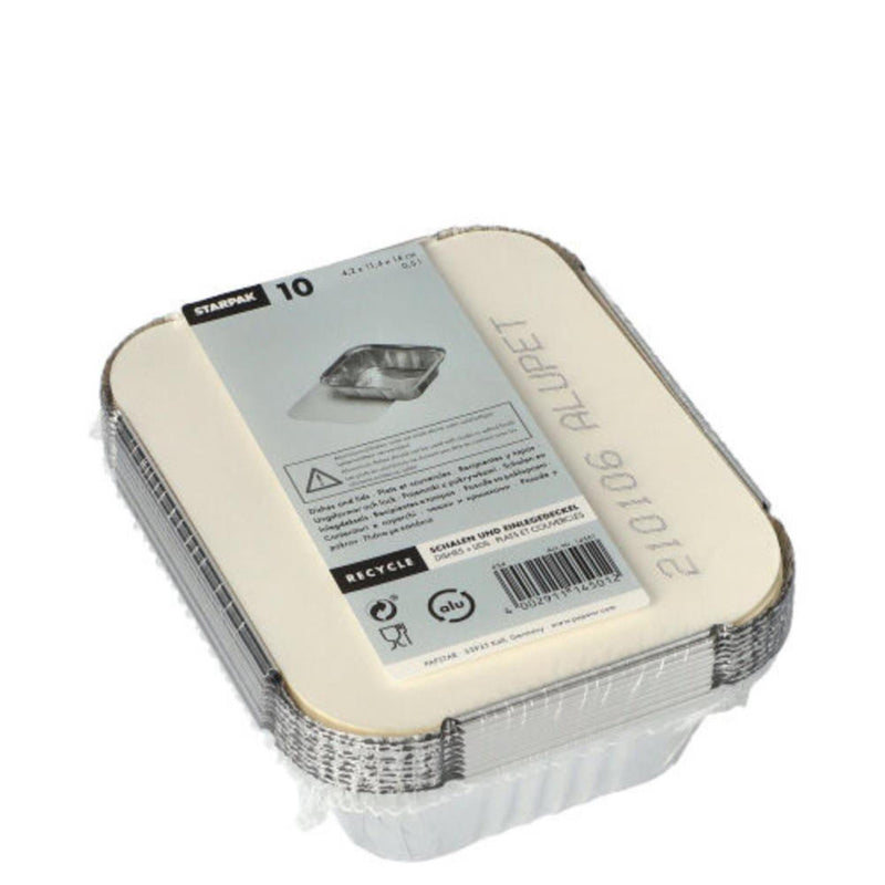 Afbeelding laden in galerijviewer, Papstar take-away aluminium schalen 500ml met kartonnen deksel pak a 10st
