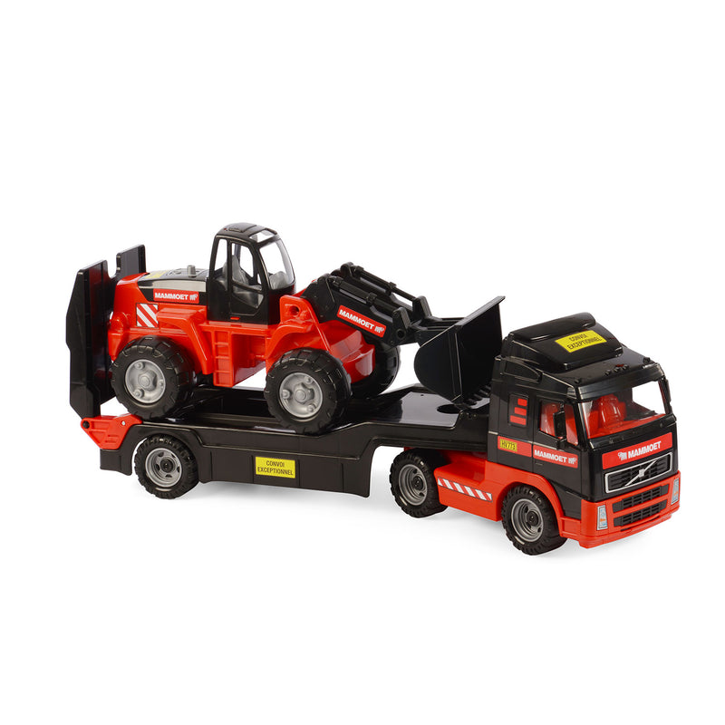 Afbeelding laden in galerijviewer, Mammoet toys cavallino mammoet vrachtwagen met aanhanger en graafmachine
