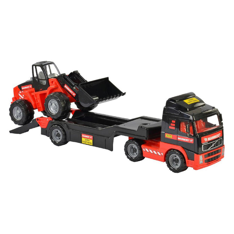 Afbeelding laden in galerijviewer, Mammoet toys cavallino mammoet vrachtwagen met aanhanger en graafmachine
