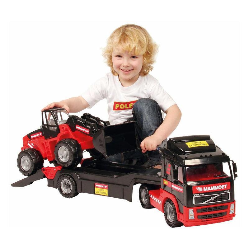 Afbeelding laden in galerijviewer, Mammoet toys cavallino mammoet vrachtwagen met aanhanger en graafmachine
