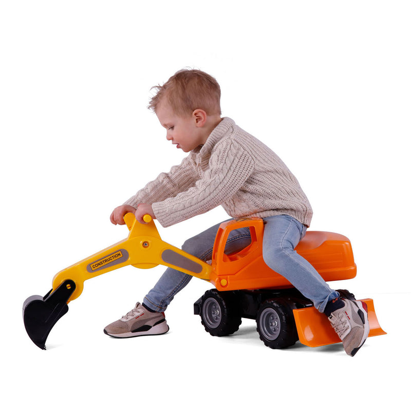 Afbeelding laden in galerijviewer, Cavallino mega graafmachine loopauto oranje, 79cm
