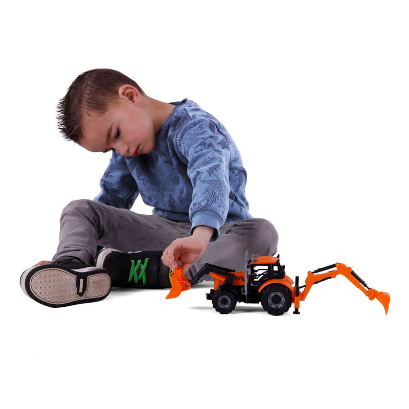 Afbeelding laden in galerijviewer, Cavallino tractor met lader en graafmachine geel, schaal 1:32
