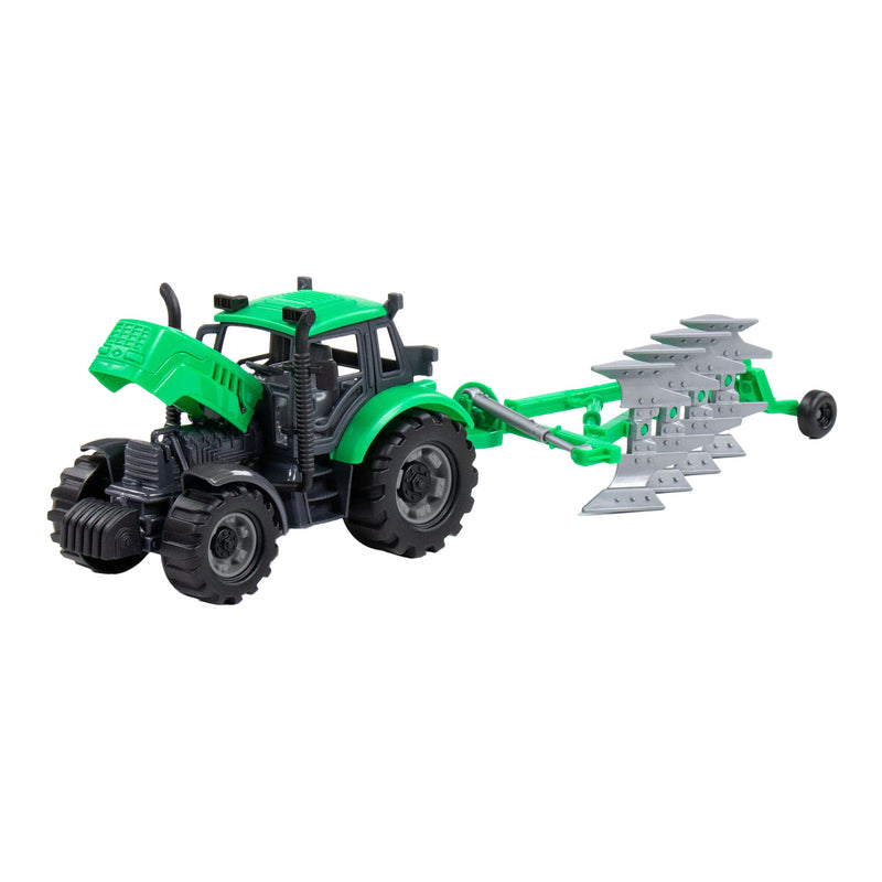Afbeelding laden in galerijviewer, Cavallino tractor met ploeg groen, schaal 1:32
