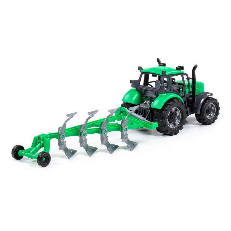 Afbeelding laden in galerijviewer, Cavallino tractor met ploeg groen, schaal 1:32
