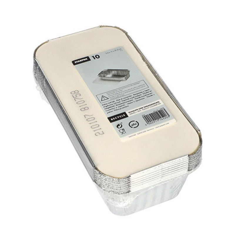 Afbeelding laden in galerijviewer, Papstar take-away aluminium schaal 1 liter met kartonnen deksel pak a 10st
