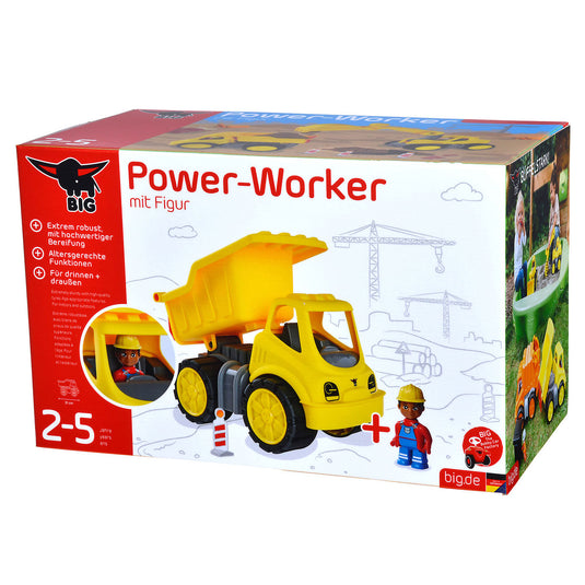 Big power worker midi kiepwagen met figuur