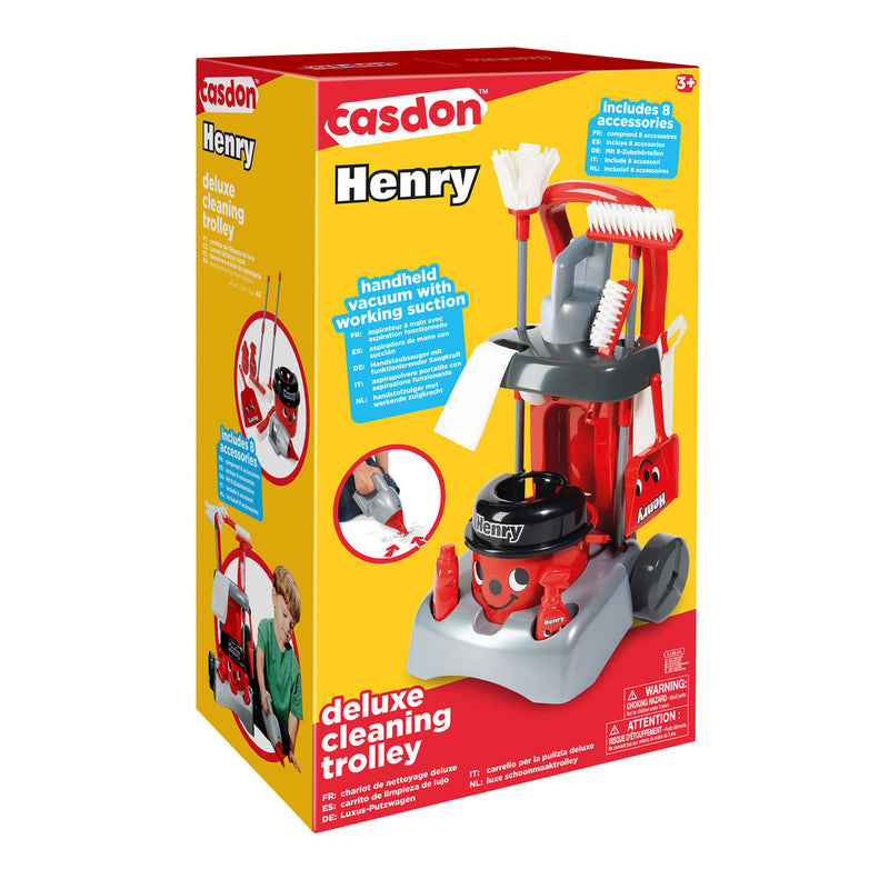 Afbeelding laden in galerijviewer, Casdon schoonmaak trolley henry deluxe speelset
