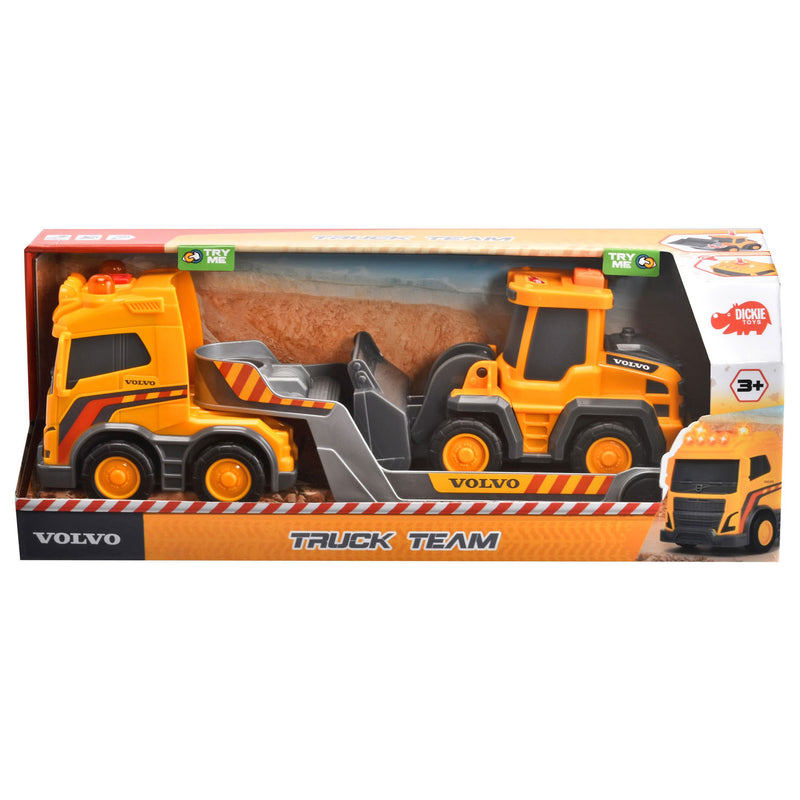 Afbeelding laden in galerijviewer, Dickie Volvo Truck Team met Graafmachine
