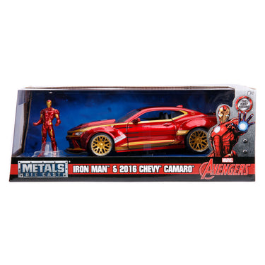 Jada toys - marvel ironman 2016 chevy camaro ss - 1:24 - die-cast - vanaf 8 jaar - speelgoedvoertuig