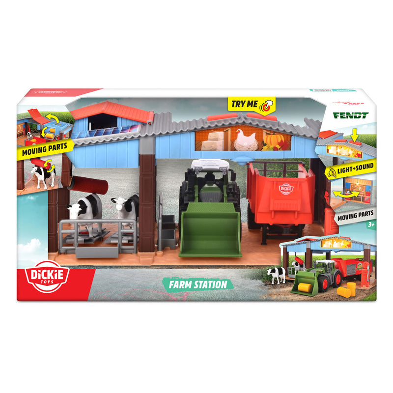 Afbeelding laden in galerijviewer, Dickie toys boerderij - tractor met trailer - 30cm - speelgoedboerderij
