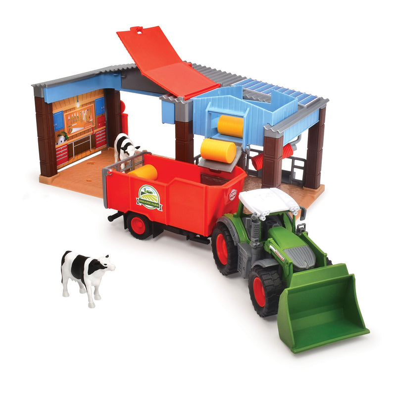Afbeelding laden in galerijviewer, Dickie toys boerderij - tractor met trailer - 30cm - speelgoedboerderij
