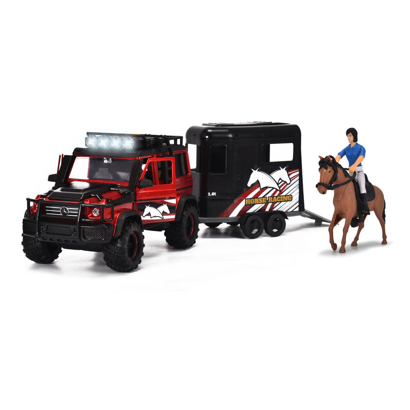 Afbeelding laden in galerijviewer, Dickie Jeep met Paardentrailer Speelset

