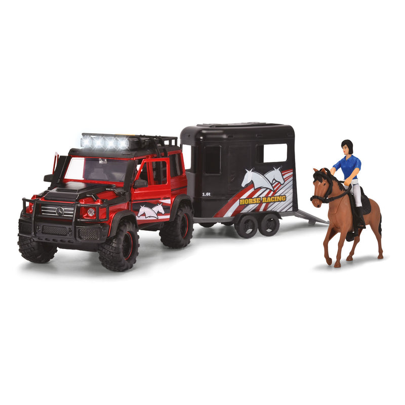 Afbeelding laden in galerijviewer, Dickie Jeep met Paardentrailer Speelset
