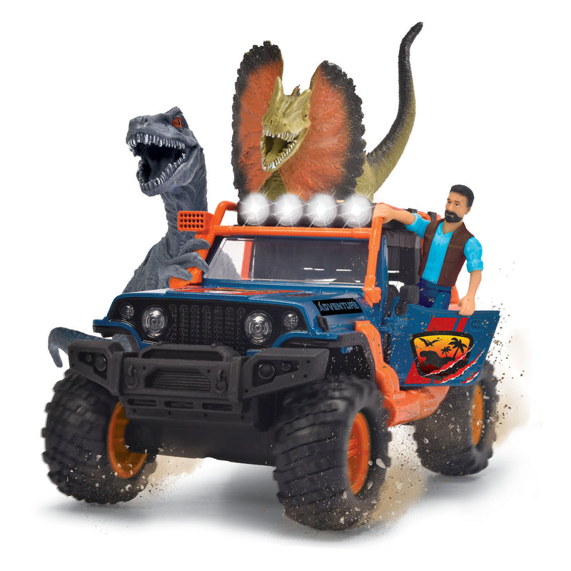 Afbeelding laden in galerijviewer, Dickie dino jeep met trailer speelset
